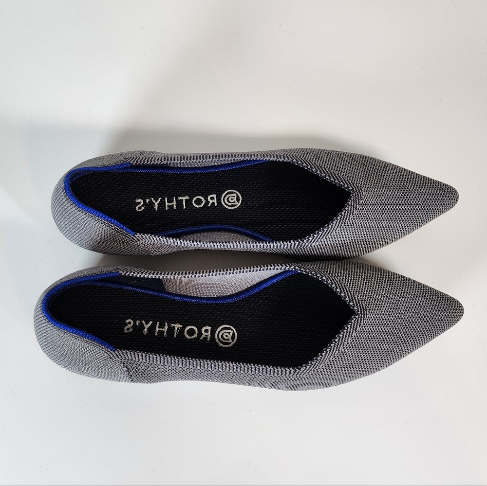 Rothy's The Point Cloud Grey Birdseye Casual Career Flats Size 11 - Picture 3 of 14